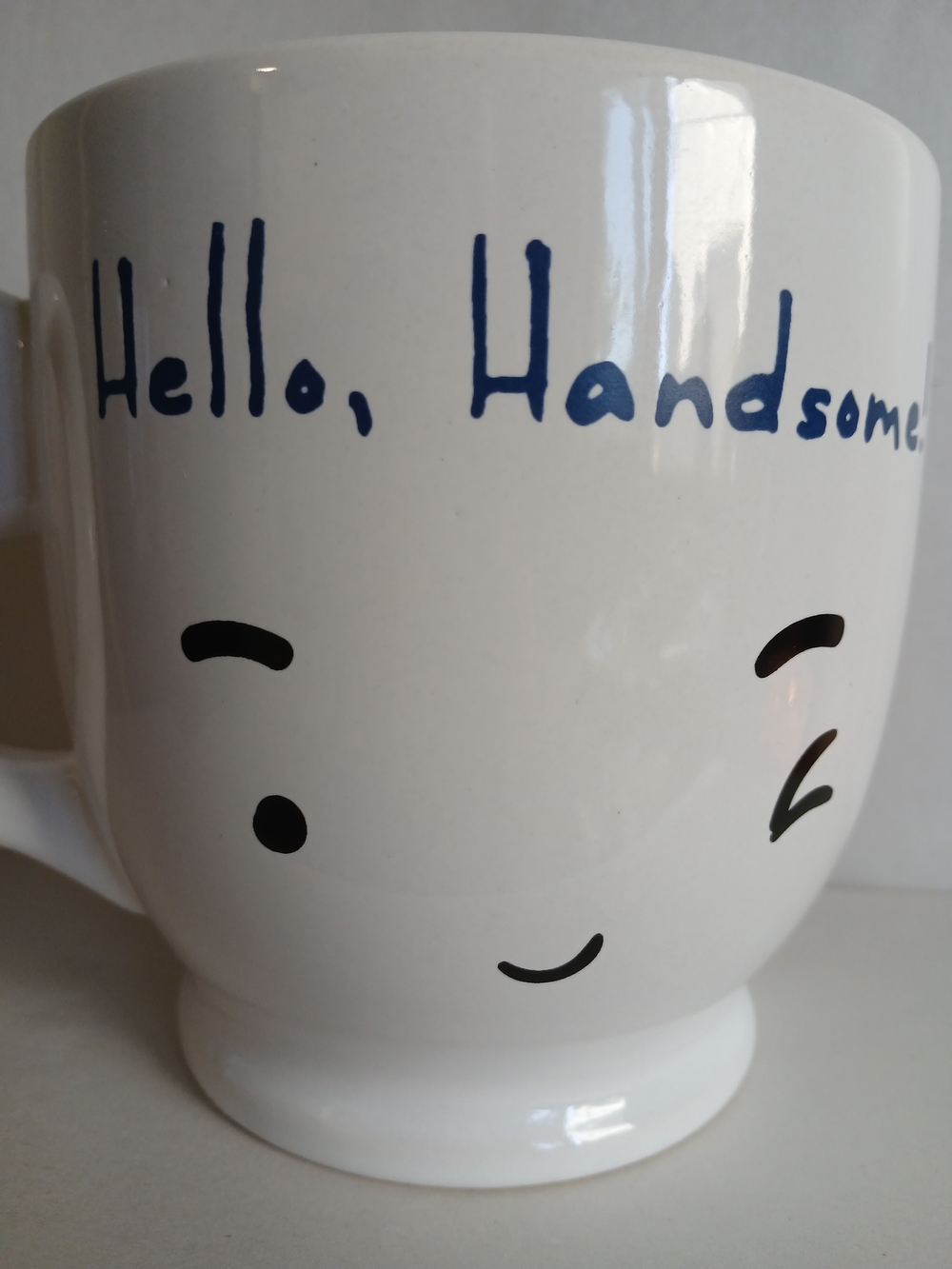 His & Hers Coffee Mugs Set of 2 – Hello Handsome & Hello Beautiful Heart Handles - Picture 7 of 7